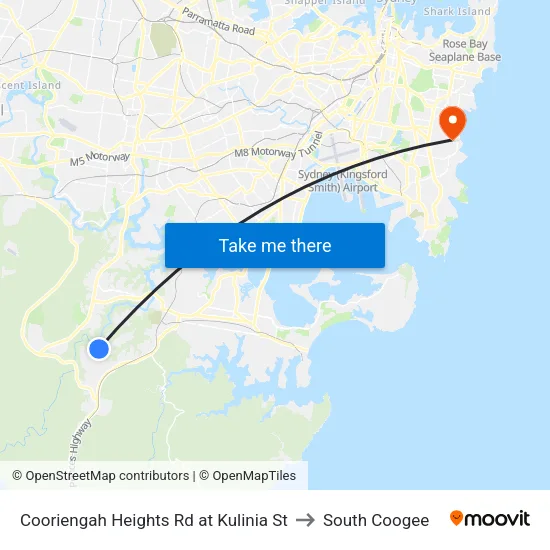Cooriengah Heights Rd at Kulinia St to South Coogee map