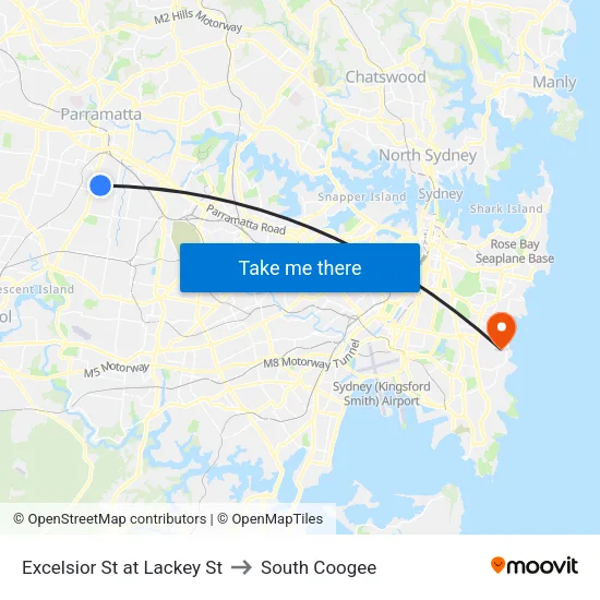 Excelsior St at Lackey St to South Coogee map