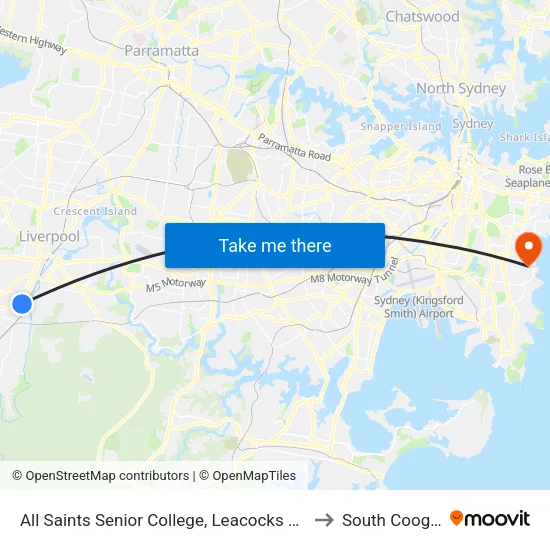 All Saints Senior College, Leacocks Lane to South Coogee map