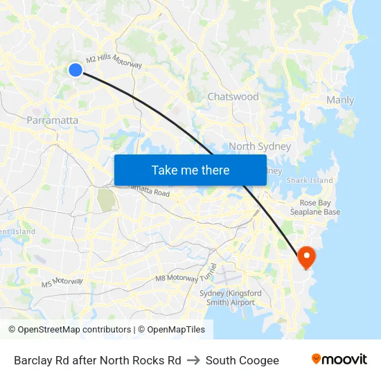 Barclay Rd after North Rocks Rd to South Coogee map