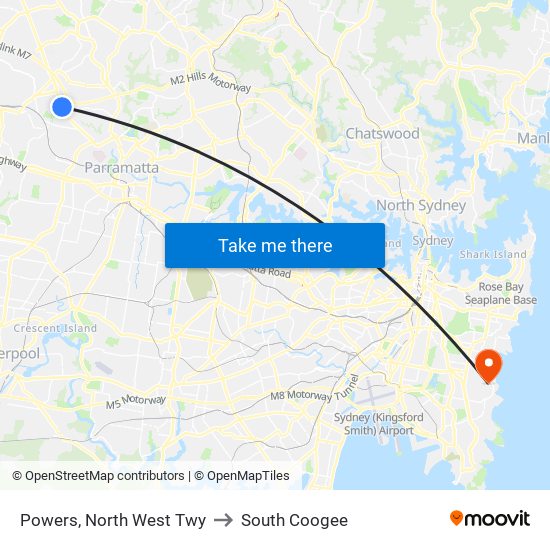 Powers, North West Twy to South Coogee map