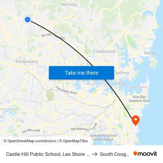 Castle Hill Public School, Les Shore Pl to South Coogee map