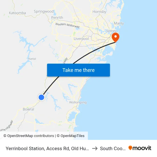 Yerrinbool Station, Access Rd, Old Hume Hwy to South Coogee map