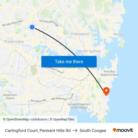 Carlingford Court, Pennant Hills Rd to South Coogee map