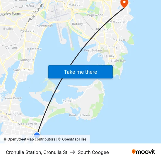 Cronulla Station, Cronulla St to South Coogee map