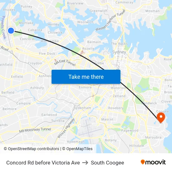 Concord Rd before Victoria Ave to South Coogee map