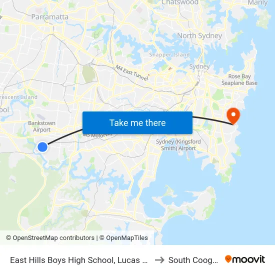 East Hills Boys High School, Lucas Rd to South Coogee map