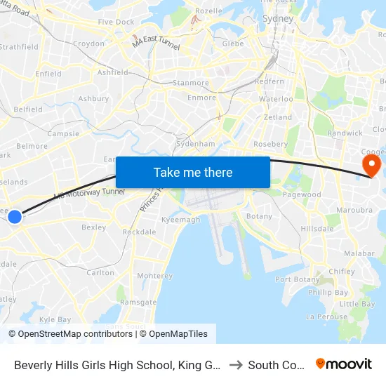 Beverly Hills Girls High School, King Georges Rd to South Coogee map