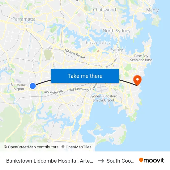 Bankstown-Lidcombe Hospital, Artegall St to South Coogee map