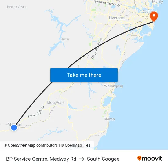 BP Service Centre, Medway Rd to South Coogee map