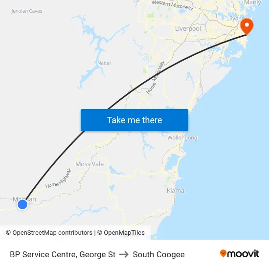 BP Service Centre, George St to South Coogee map