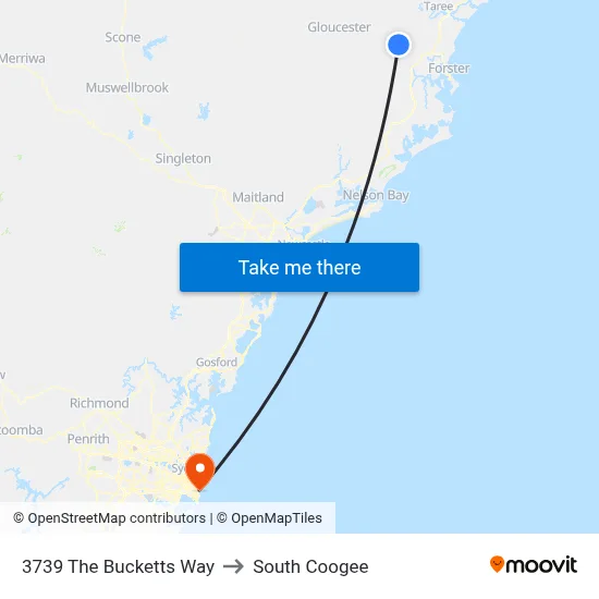 3739 The Bucketts Way to South Coogee map