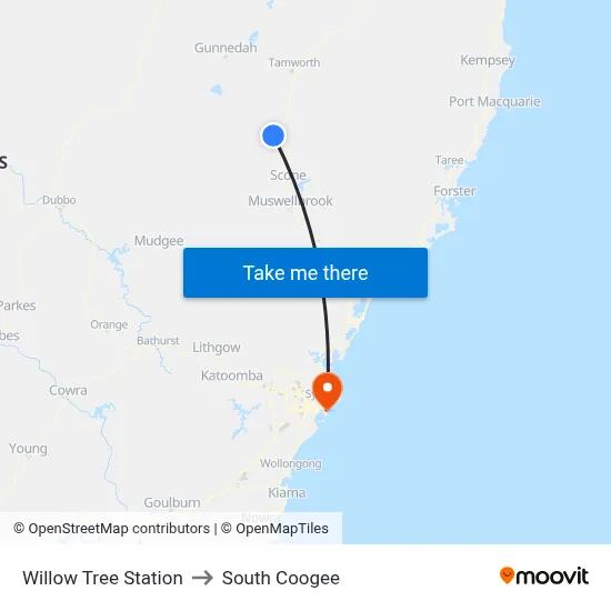 Willow Tree Station to South Coogee map