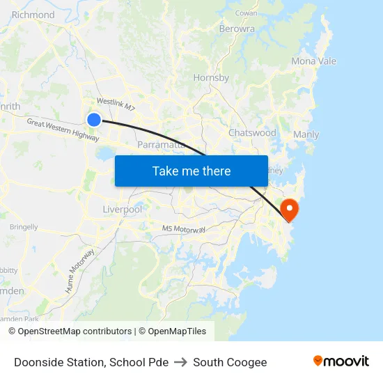 Doonside Station, School Pde to South Coogee map