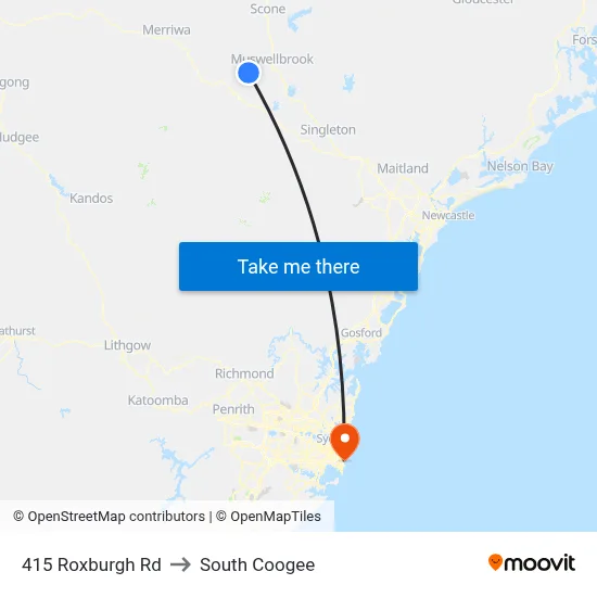 415 Roxburgh Rd to South Coogee map