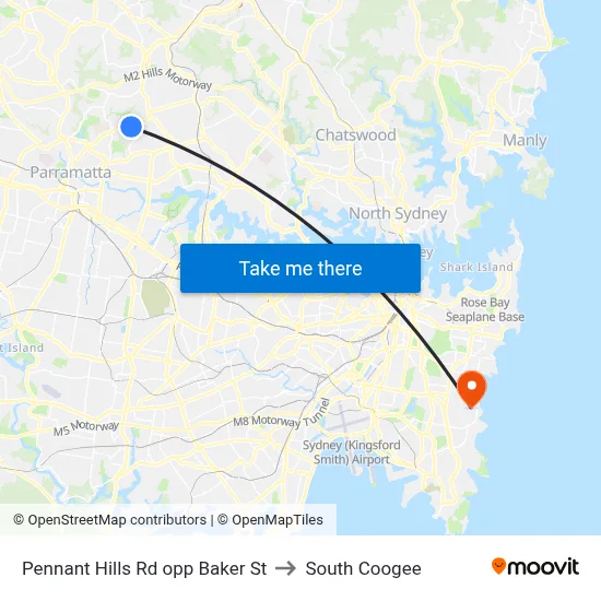 Pennant Hills Rd opp Baker St to South Coogee map
