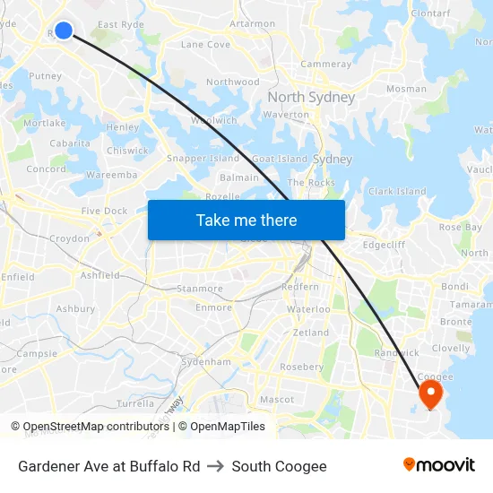 Gardener Ave at Buffalo Rd to South Coogee map