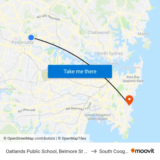 Oatlands Public School, Belmore St East to South Coogee map