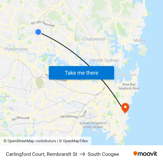 Carlingford Court, Rembrandt St to South Coogee map