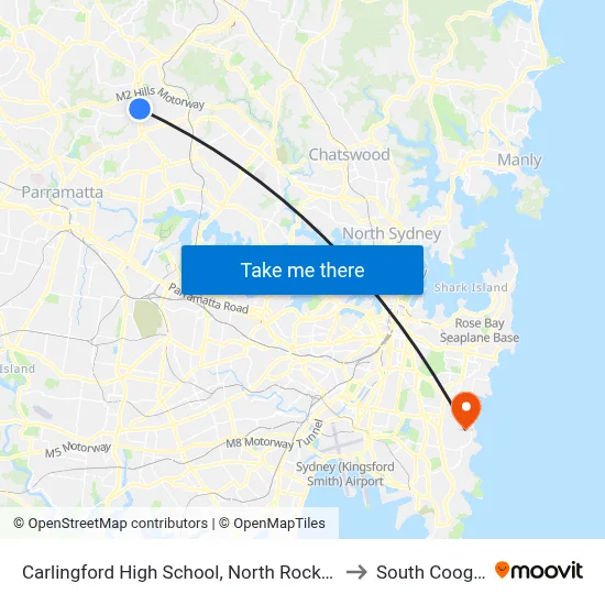 Carlingford High School, North Rocks Rd to South Coogee map