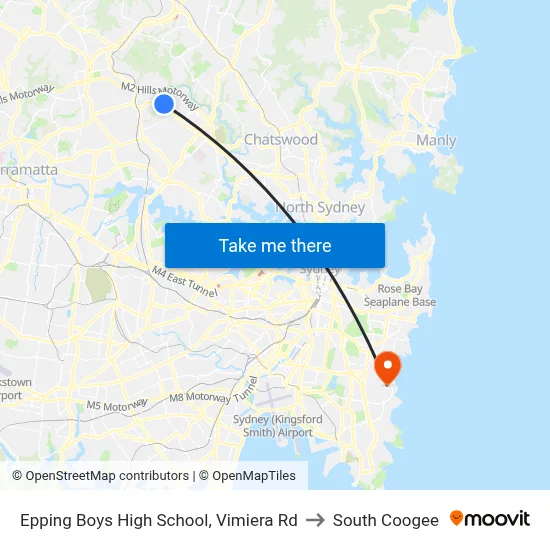 Epping Boys High School, Vimiera Rd to South Coogee map