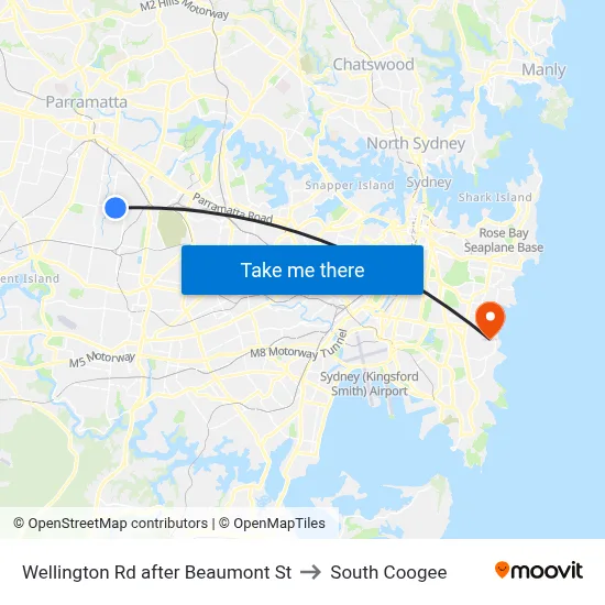 Wellington Rd after Beaumont St to South Coogee map