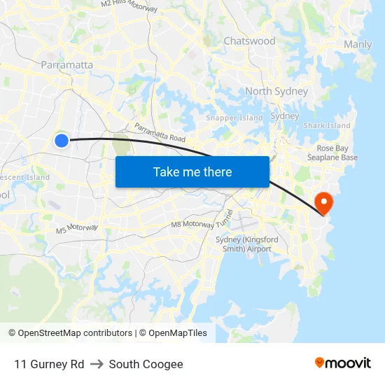 11 Gurney Rd to South Coogee map
