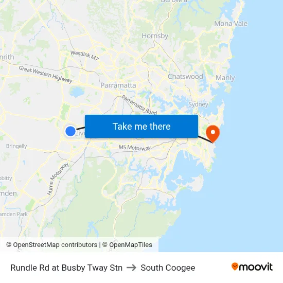 Rundle Rd at Busby Tway Stn to South Coogee map