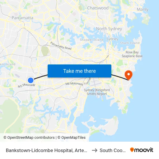 Bankstown-Lidcombe Hospital, Artegall St to South Coogee map