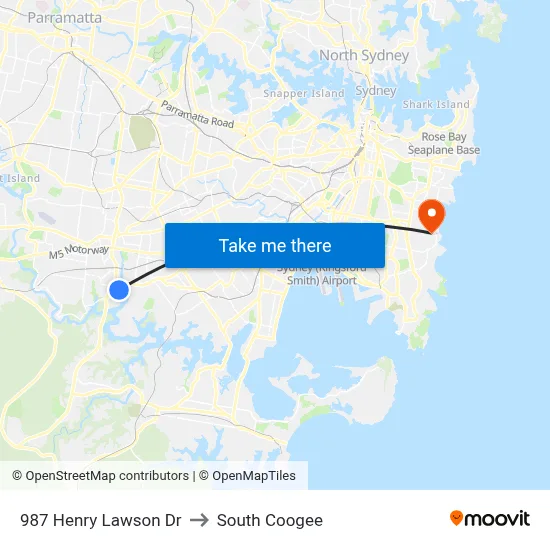 987 Henry Lawson Dr to South Coogee map