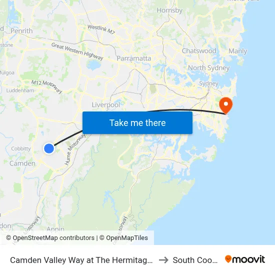Camden Valley Way at The Hermitage Way to South Coogee map