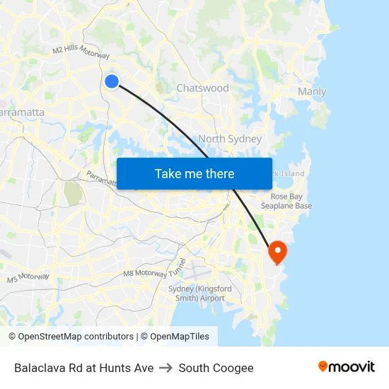 Balaclava Rd at Hunts Ave to South Coogee map