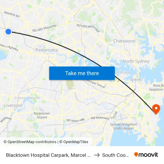 Blacktown Hospital Carpark, Marcel Cres to South Coogee map