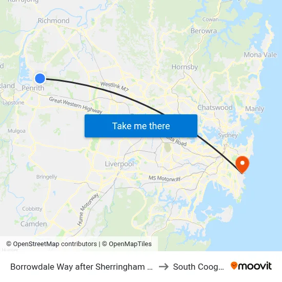 Borrowdale Way after Sherringham Rd to South Coogee map