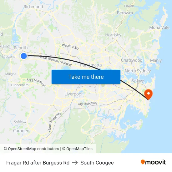 Fragar Rd after Burgess Rd to South Coogee map