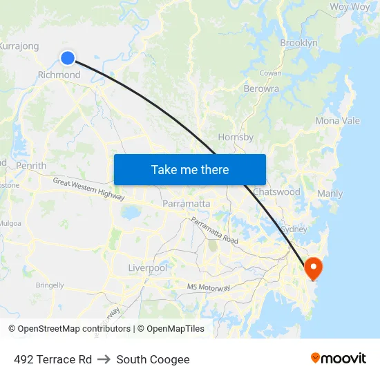 492 Terrace Rd to South Coogee map