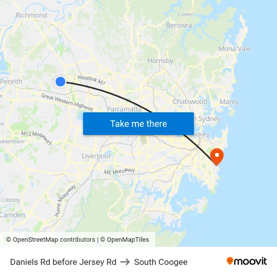 Daniels Rd before Jersey Rd to South Coogee map