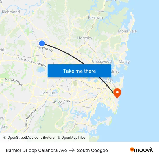 Barnier Dr opp Calandra Ave to South Coogee map