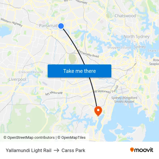 Yallamundi Light Rail to Carss Park map