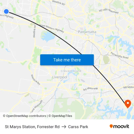 St Marys Station, Forrester Rd to Carss Park map