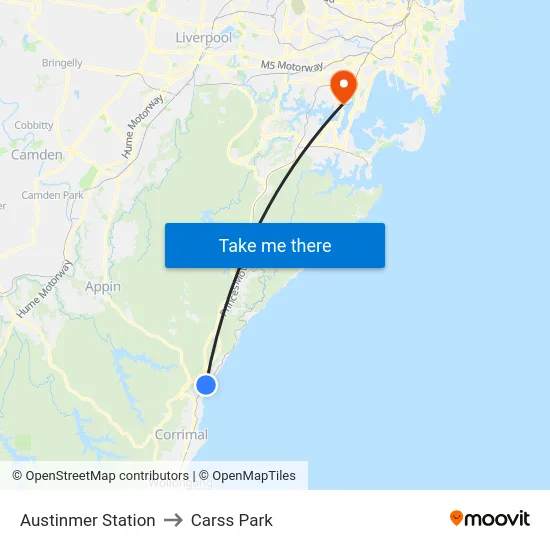 Austinmer Station to Carss Park map