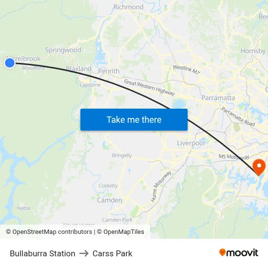 Bullaburra Station to Carss Park map