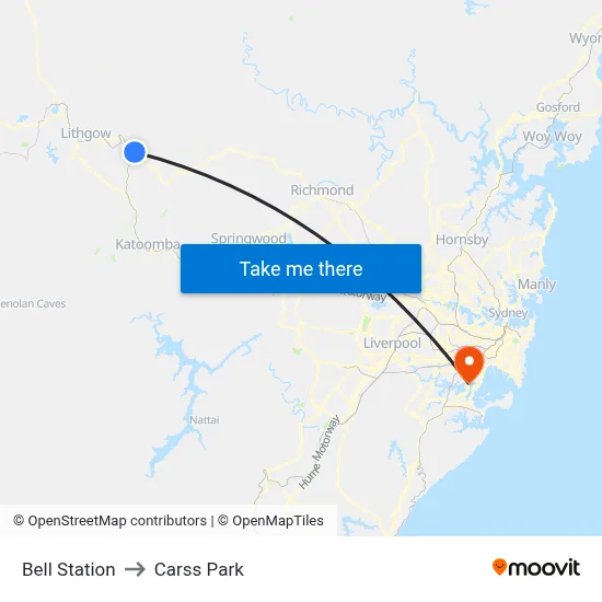 Bell Station to Carss Park map