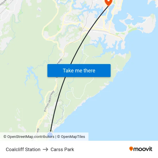 Coalcliff Station to Carss Park map