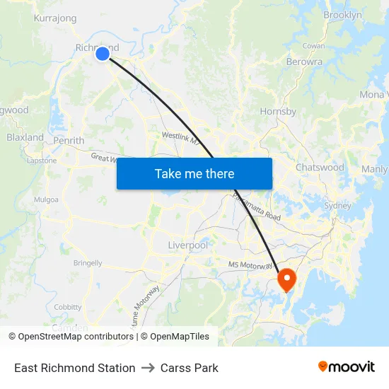 East Richmond Station to Carss Park map