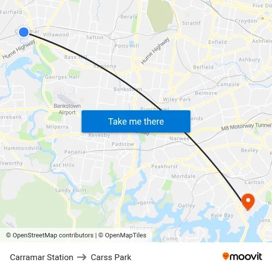 Carramar Station to Carss Park map