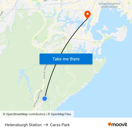 Helensburgh Station to Carss Park map