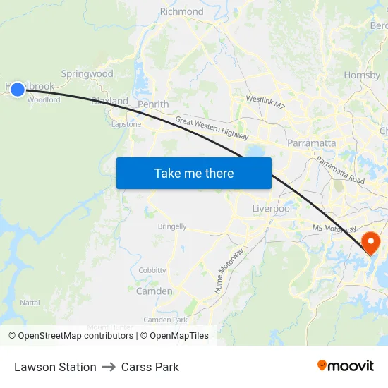 Lawson Station to Carss Park map
