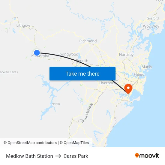 Medlow Bath Station to Carss Park map