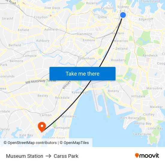 Museum Station to Carss Park map